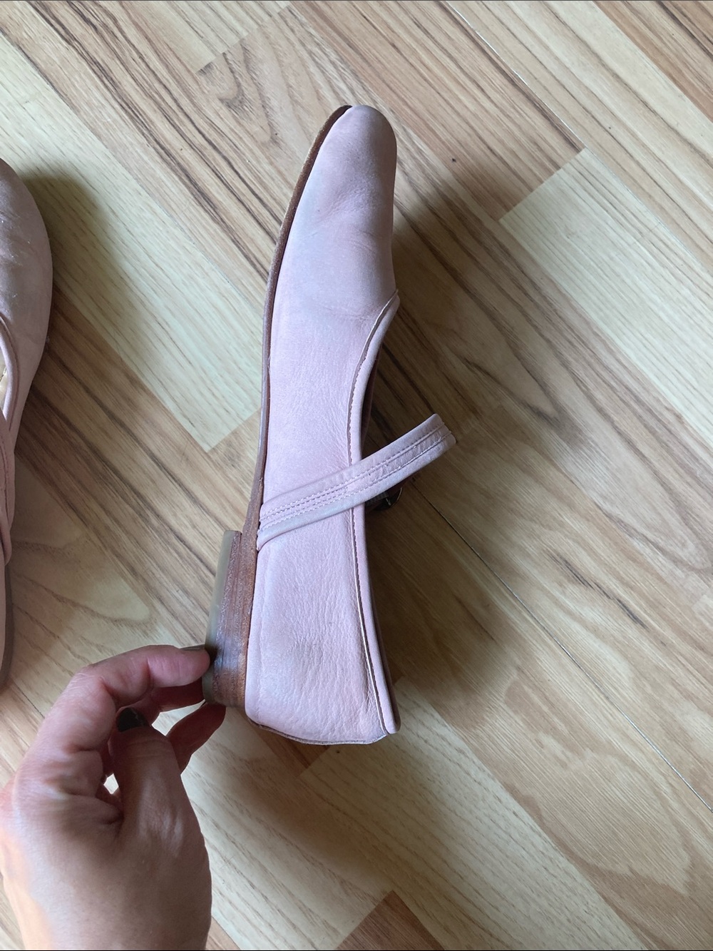 Poppy Barley Blush Modern-Day Mary Jane Suede Flats with Silver Buckle - Picture 10 of 10